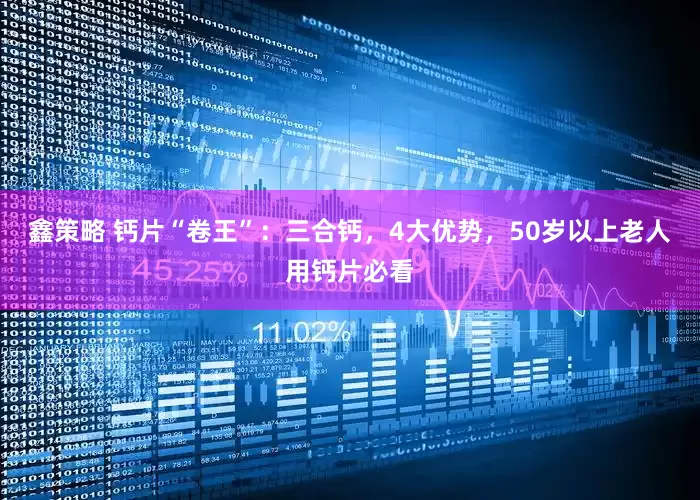 鑫策略 钙片“卷王”：三合钙，4大优势，50岁以上老人用钙片必看